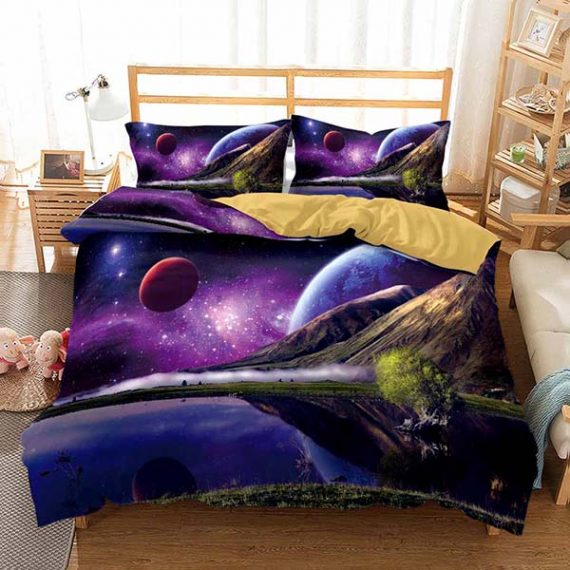 3D Style Colorful Printing Comforte Set Galaxy Bedding