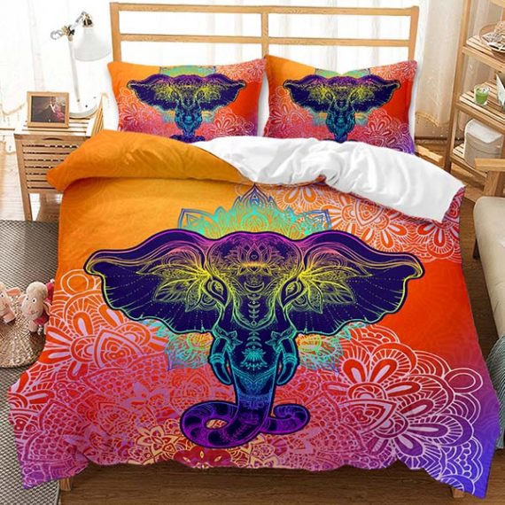 3D Style Elephant Bedding Set