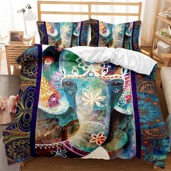 3D Style Comforter Elephant Bedding Set