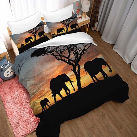 3Pcs Bedding Set Elephant Duvet Cover