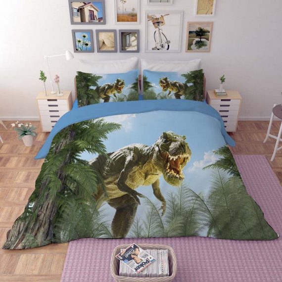 Dinosaur Duvet Cover Three Pieces Bedding Set
