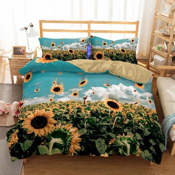 3D Style Comforter Sunflower Bed Set