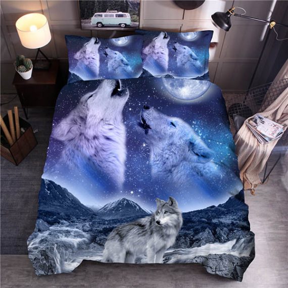 Wolf Bedding 3D Style Animal Comforter Set