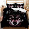 3D Style Animal Comforter Wolf Bed Set