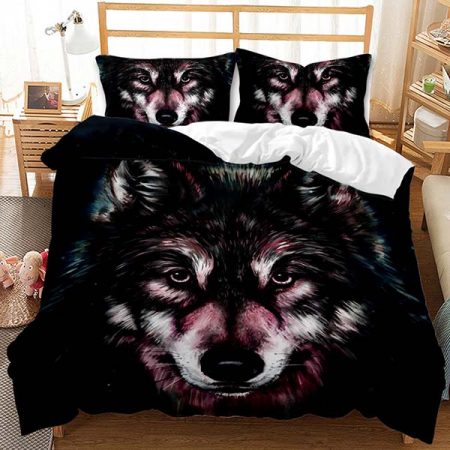 3D Style Animal Comforter Wolf Bed Set