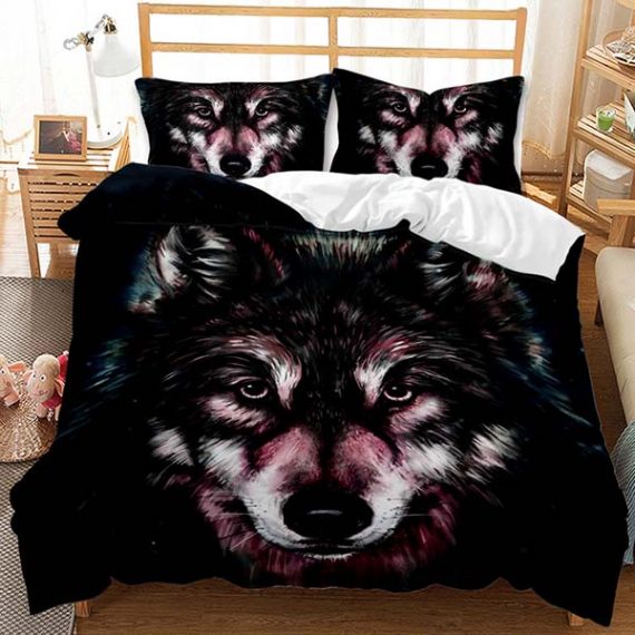3D Style Animal Comforter Wolf Bed Set