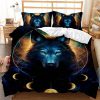 3D Style Animal Comforter Wolf Bed Set