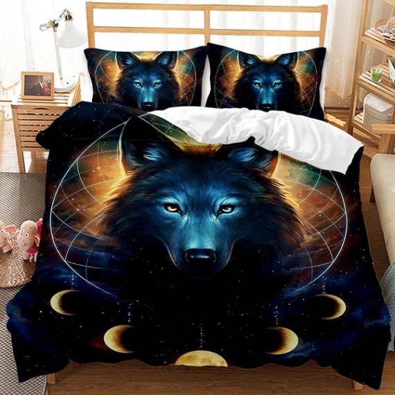 3D Style Animal Comforter Wolf Bed Set