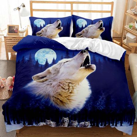 Animal Comforter 3D Style Wolf Bed Set