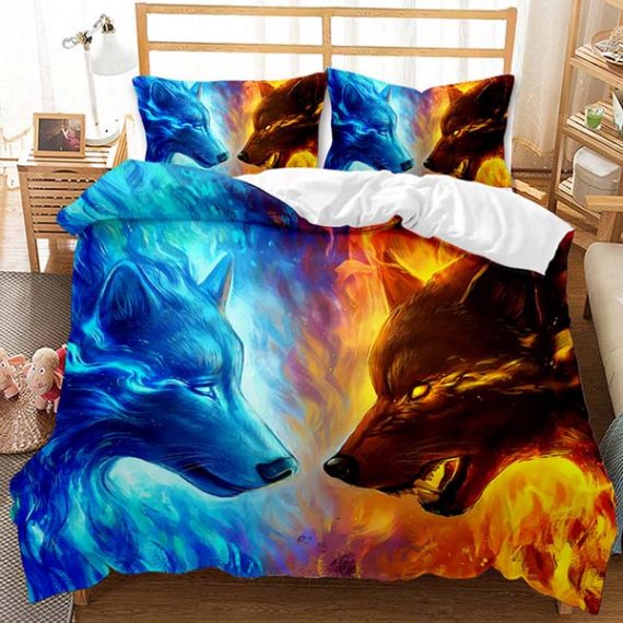 3D Style Animal Wolf Bed Set