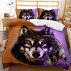 3D Style Animal Wolf Comforter Set
