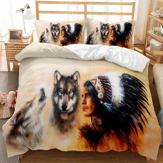 3D Style Animal Wolf Bedding Set
