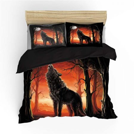 3D Print Comforter Set Wolf Bed Sheets