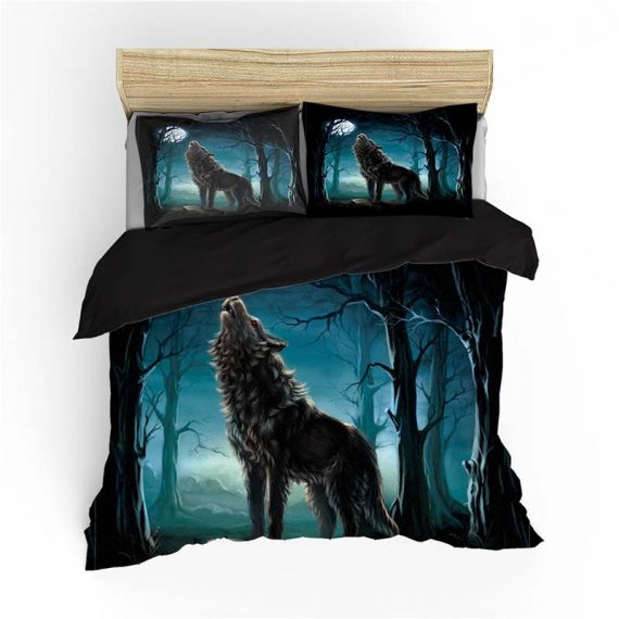 3D Print Comforter Set Wolf Bed Sheets
