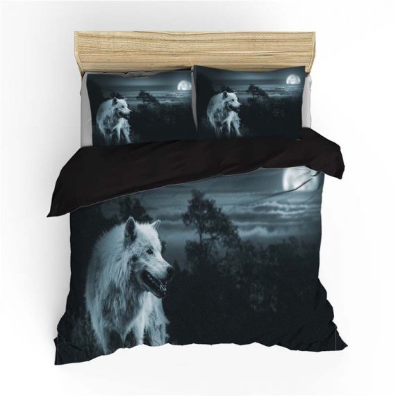3D Print Bed Sheets Wolf Comforter Set