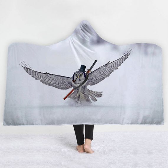 Anime 3D Print Owl Hooded Blanket