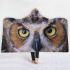 3D Printed Owl Hooded Blanket For Adult And Kids