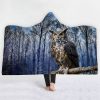 Owl Hooded Animal 3D Style Blanket