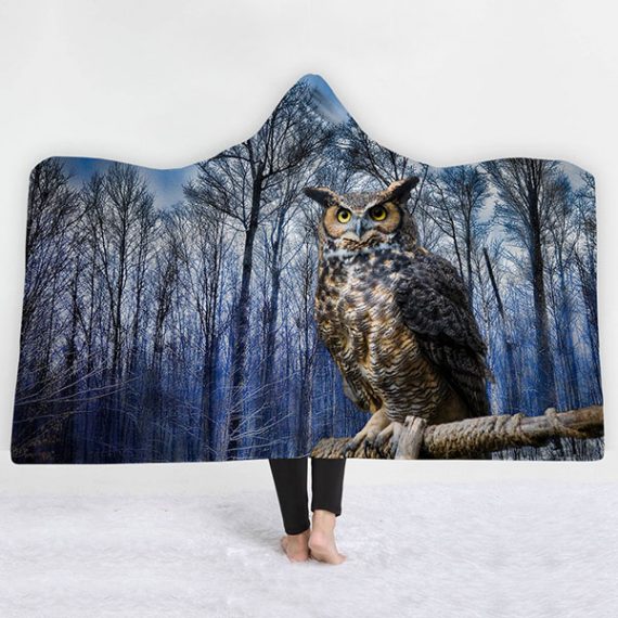 Owl Hooded Animal 3D Style Blanket
