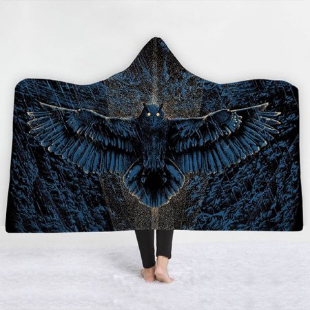 Animal 3D Style Soft Owl Hooded Blanket