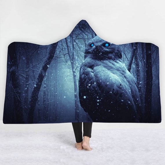 Animal 3D Style Soft Owl Hooded Blanket
