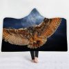 Soft Animal Owl Hooded Blanket 3D Style