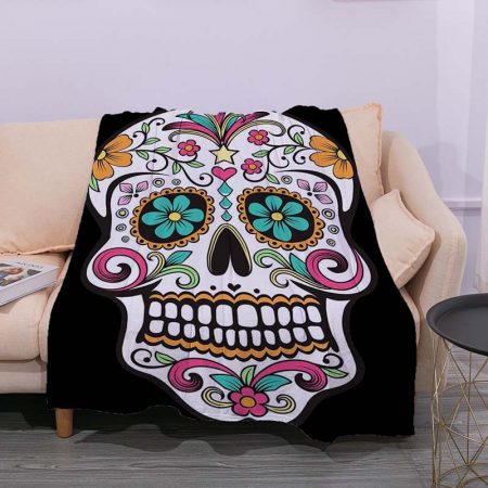 Day Of The Dead Skull Blanket 3D Style
