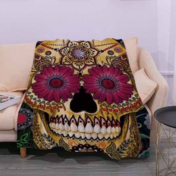 Day Of The Dead Skull Blanket 3D Style