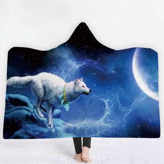 Wolf Hooded 3D Style Blanket