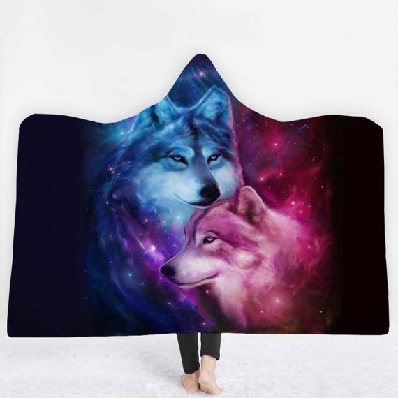 Wolf Hooded Blanket 3D Style