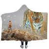 Tiger 3D Style Anime Print Throw Blanket