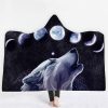 3D Soft Wolf Hooded Blanket