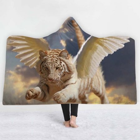 3D Style Anime Tiger Print Throw Blanket