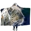 3D Style Anime Tiger Print Throw Blanket