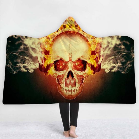 3D Style Skull Hooded Blanket