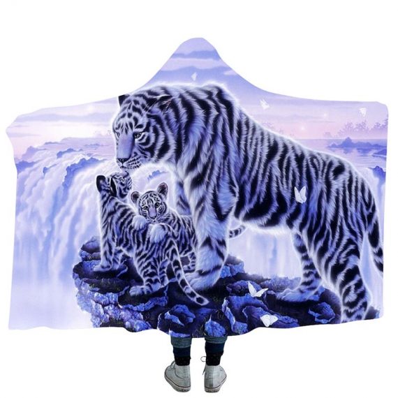 3D Style Print Throw Tiger Blanket