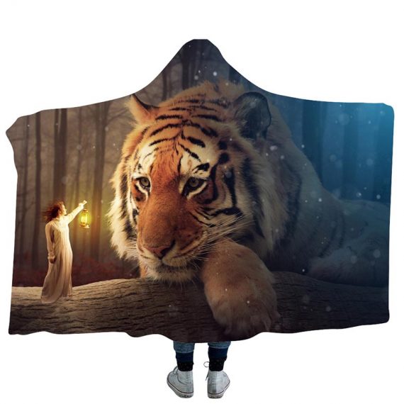3D Style Print Throw Tiger Blanket