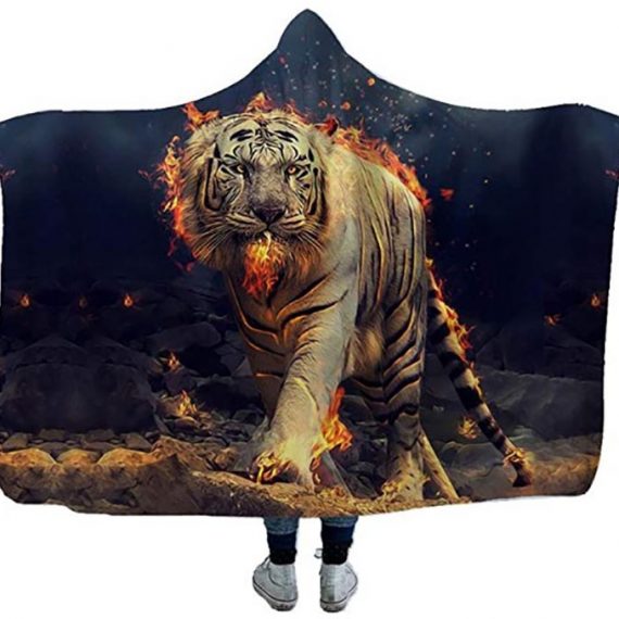 Tiger Print Throw Blanket 3D Style