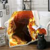 Tiger Print 3D Style Throw Blanket