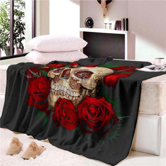 3D Style Print Soft Skull Blanket