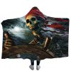 3D Style Printing Hooded Skull Blanket