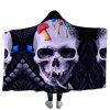 3D Style Printing Hooded Skull Blanket