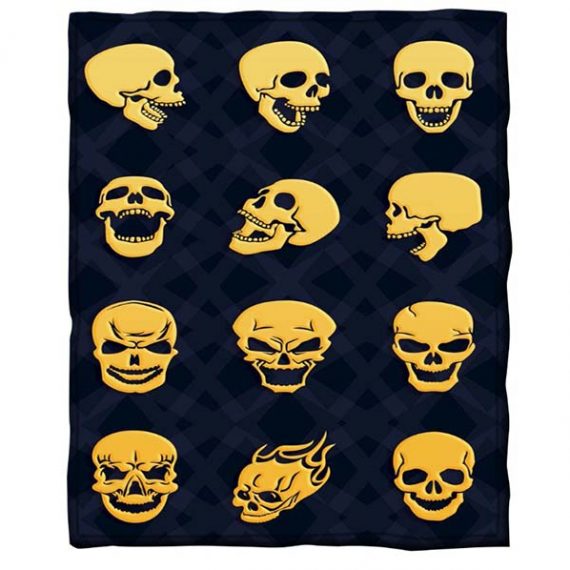 3D Style Skull Printing Blanket