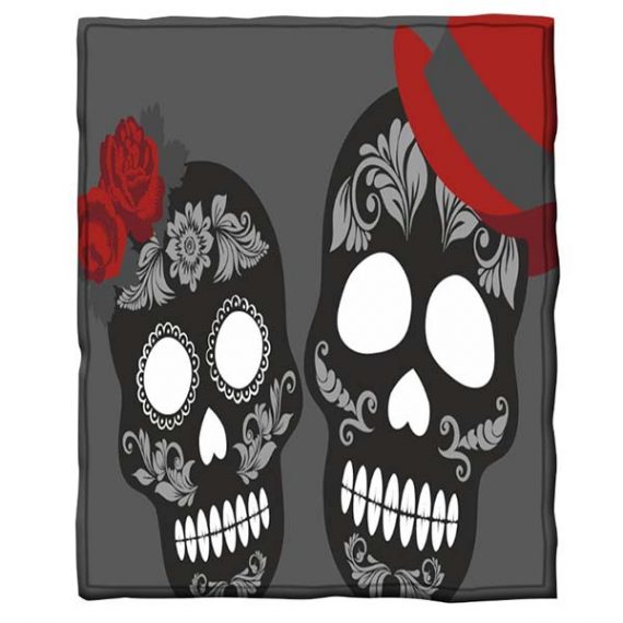Skull Printing 3D Style Day Of The Dead Throw Blanket