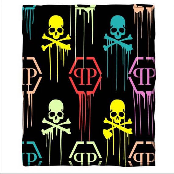 3D Style Day Of The Dead Skull Throw Blanket