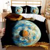 Three-Picec Galaxy Duvet Cover Printing Bed Set