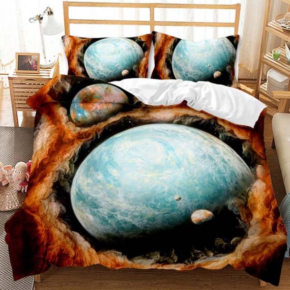 Three-Picec Printing Galaxy Bed Set