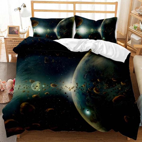 Three-Picec Printing Galaxy Bed Set