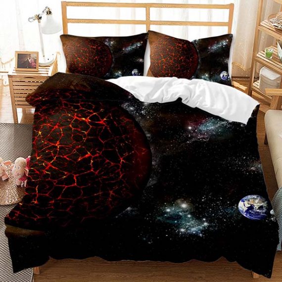 Three-Picec 3D Style Galaxy Bed Set