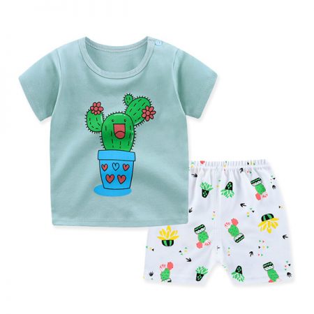 Happy Cactus Girls Short Sleeve T Shirt Set
